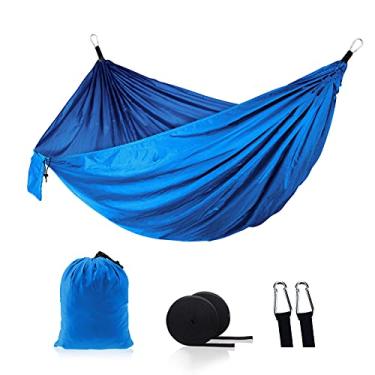 Imagem de Redinha de Nylon Ampliada Balanço Indoor Suprimentos Camping 210T para Viagem e Trekking com Bolsa Armazenamento Laços Fivelas Piquenique Uso em Casa