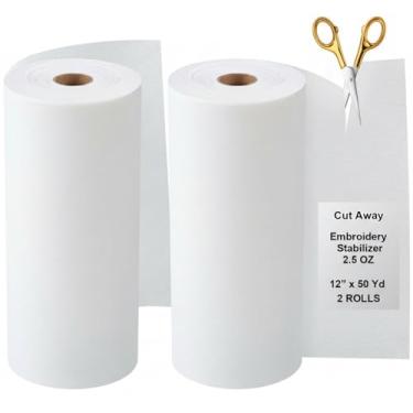 Imagem de Geosar Estabilizador de bordado cortado de 1/2 rolos de 30,5 x 50 m, 51 g de peso médio para suporte de costura manual de máquina