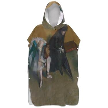 Imagem de Joisal Poncho de surfe para adultos trocador de roupa de praia com capuz toalha de natação reutilizável estampa estética bailarina homens mulheres poncho com capuz