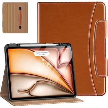 Imagem de MoKo Capa para iPad Air 13 polegadas (M3 2025/M2 2024) & iPad Pro 12,9 polegadas 2022/2021 com suporte para caneta, capa de couro premium para iPad Air 13 polegadas/iPad Pro 12,9" 6ª / 5ª geração