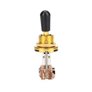 Imagem de Generic Interruptor de Alternância de 3 Vias para Guitarra Elétrica, Durável, Ponta Preta, Peça de Reposição para Estilo Lp, Conveniente para Transportar para Entusiastas de Guitarra (Ouro)