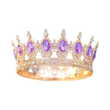 Imagem de Tiara Redonda De Strass Para Noivas, Mulheres, Rainhas, Princesas E Me