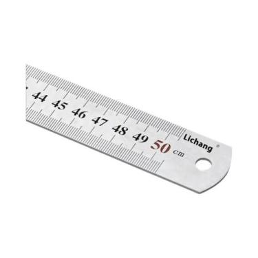 Imagem de Régua maquinista de aço inoxidável cromado acetinado 15-100CM com grad