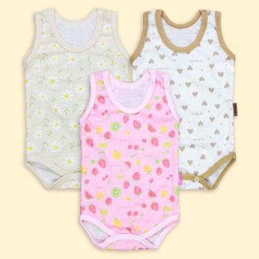 Imagem de Kit 3 Bodies Bebê em Malha Leve e Fresquinha para o Calor Cor:meninaTa