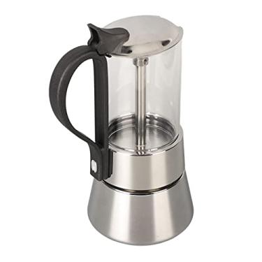 Imagem de Asixxsix Pote Moka, Tampo de Vidro Cristal, Fogão de Aço Inoxidável, Máquina de café Expresso, Cafeteira Italiana Clássica para 4 Xícaras, Com Alça Sem BPA para Fogão Elétrico a Gás
