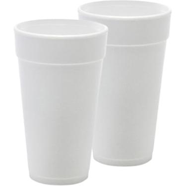 Imagem de Copos descartáveis de espuma branca de 947 ml – Pacote com 25 | Copos isolados quentes e frios | Ideal para refrigerante, chá e bebidas