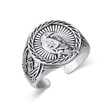 Imagem de IMZM Anel masculino tamanho 7-9 anéis ajustáveis para homens mulheres aniversário formatura presente de Natal para marido irmão filho pai namorado ele, Large, Base, Sem pedra preciosa