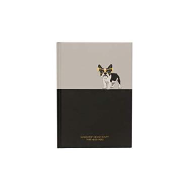 Imagem de Bee Unique Coleção Time Lapse - Bulldog Francês De Óculos - Caderno Com Capa Dura, A5, Preto e Cinza