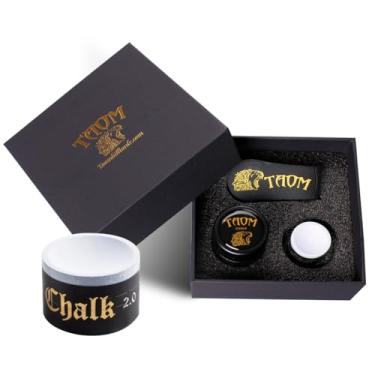 Imagem de YEUEK TAOM Suporte de giz de piscina em formato redondo prático acessórios de bilhar mini estojo magnético com ponta de giz recipiente caixa redonda de bilhar, ferramenta de ponta de taco modelador