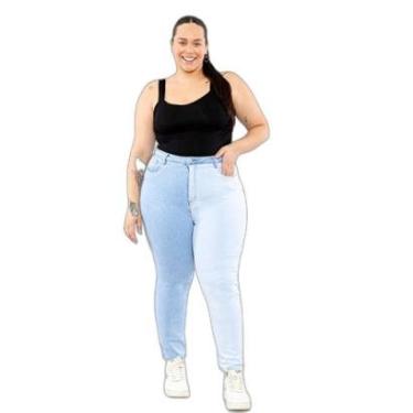 Imagem de CALÇA MOM PLUS BICOLOR CLARA 21228-Feminino