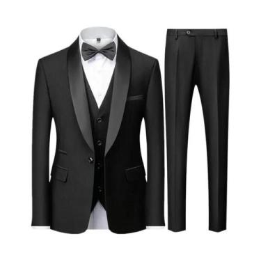 Imagem de Conjunto De Terno Slim Fit Em Três Peças Para Homens De Tamanho Grande