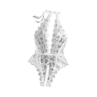 Imagem de Conjunto De Lingerie Transparente Com Decote Profundo, Body Sem Costur