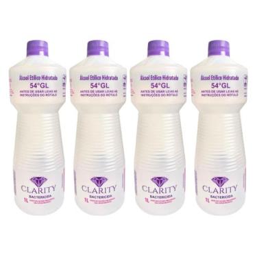 Imagem de Alcool Liquido 46% 1L Bactericida Clarity, kit4unidades