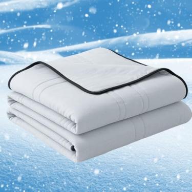 Imagem de Glow and Save Edredom de verão – King/Cali King – cinza claro – leve e respirável (231 x 200 cm) para dormir quente, cama, sofá e uso em viagens