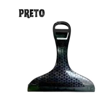 Imagem de Rodo de Pia Preto com Cabo Ergonômico, Lâmina de Borracha 20cm, Formato Retangular