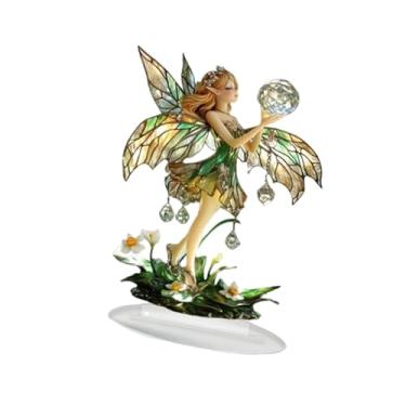 Imagem de Fenteer Decoração de fada em acrílico 2D com suporte, ornamento de mesa, estatueta de fada para prateleira, mesa de escritório, decoração de festas