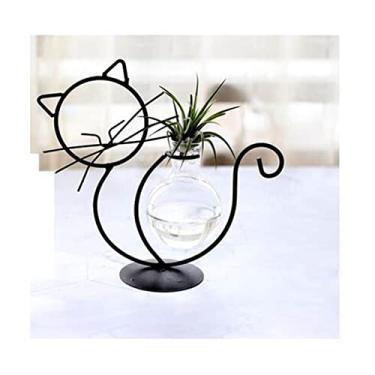 Imagem de U5GAAALPPQ9 Vaso decorativo decoração linhas de vaso minimalista abstrato vaso de ferro seco vasos de flores secas ornamentos de flores nórdicas vaso de flores (cor: B2) (F6)