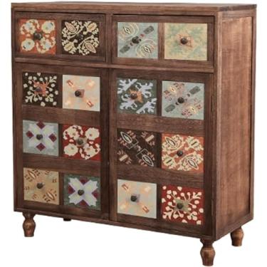 Imagem de 3FLQOOPP Sapateiras independentes retrô com pintura colorida armário de sapatos com 2 gavetas, organizador de sapateira de 3 camadas, armário de armazenamento para tênis, sandálias, chinelos