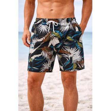 Imagem de Short Floral Estampado Calção elastano Verão praia calor - BUTU BIRU, 