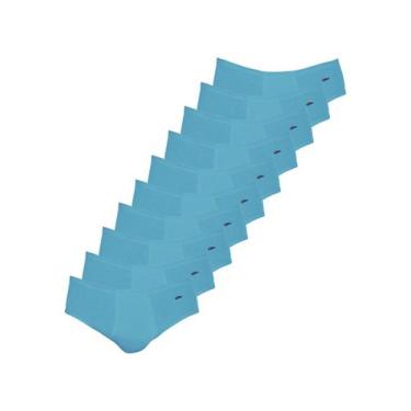 Imagem de Kit com 10 Cuecas Slip Zorba com Abertura 172, Azul, M