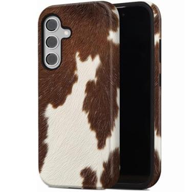 Imagem de RUUHLJLET Capa para celular Samsung Galaxy S25 FE de 6,7 polegadas 2025, camada dupla 2 em 11 à prova de choque, capa resistente à queda para homens e mulheres, estampa de vaca