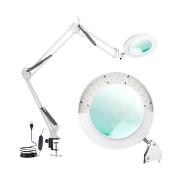 Imagem de Luminária De Mesa Ajustável Com Lente De Aumento 8X/10X, 72 LEDs, Luz 
