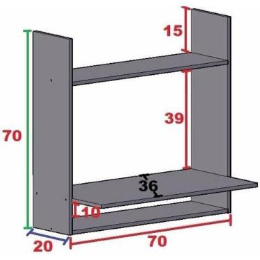 Imagem de Bancada Estudos Suspensa Parede + Armário Livreiro Magia
