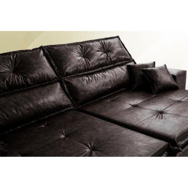 Imagem de Sofá Tourino 2,32m Retrátil Reclinável, Molas E Pillow No Assento Tecido Courino Café Cama Inbox