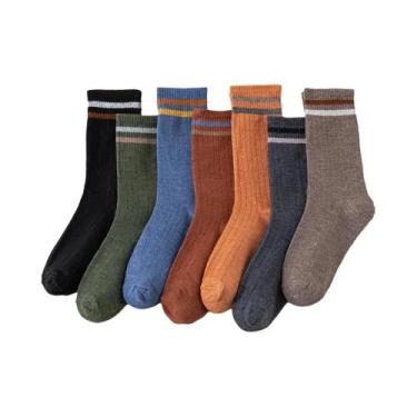 Imagem de Meias Esportivas Masculinas De Manga Longa 5 Pares Outono Inverno Casu