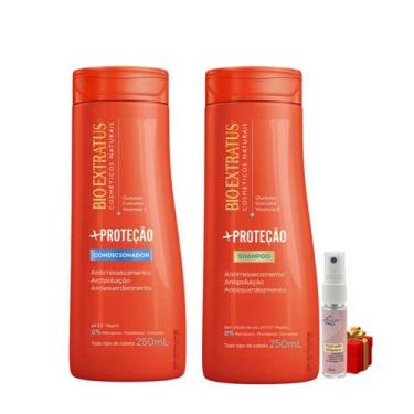 Imagem de Kit Mais Proteção Shampoo + Condicionador 250mL Bio Extratus + Present