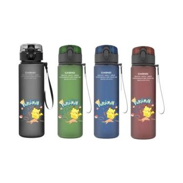 Imagem de Garrafa De Água Plástica De 560ML Do Pokémon Pikachu, Squirtle E Bulba
