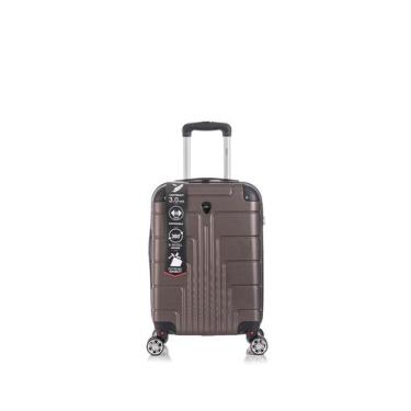 Imagem de Mala Média Fibra Abs Expansor Rodas 360º Zíper Antifurto - Tripx, Café