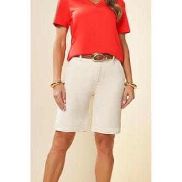 Imagem de BERMUDA DE LINHO FEMININO DOCE TRAMA REF:105733-Feminino