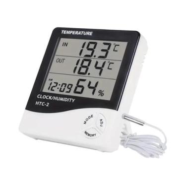 Imagem de Estação Meteorológica Doméstica Com Termômetro LED, Higrômetro, Relógi