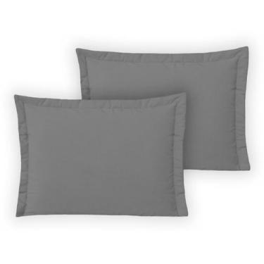 Imagem de 2 Fronhas Com Abas em 3 lados 70cm x 50cm Percal 180 Fios - Bem Me Que