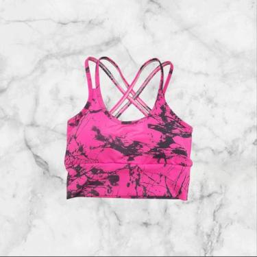 Imagem de Top Degrade Feminino Fitness Academia - bella fitness, Pink marmorizad