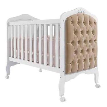 Imagem de Berço Americano que Vira Cama Harmonia com Capitone Branco/Marfim - Pe