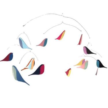 Imagem de Móbile Berço Bebê Infantil Quarto Passarinhos Coloridos - SHOPPINGNET