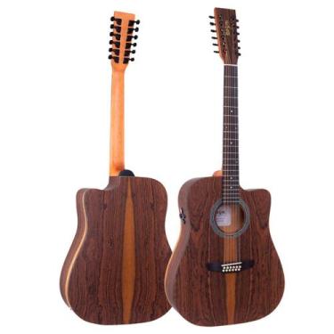 Imagem de Violão 12 Cordas Rozini Presença Brasil Folk Cutaway Elétrico RX415.AT