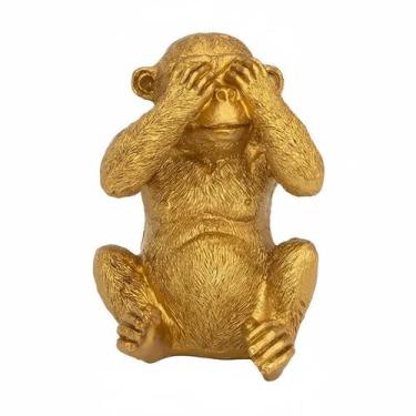 Imagem de Enfeite Dourada Macaco Cego 9 Cm - Etilux
