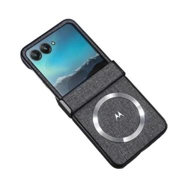Imagem de Capa Magnética Fina De Couro Para Motorola Moto Razr Ultra 70 60 50 20