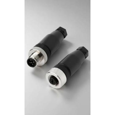 Imagem de Conector M12 5 Pinos Macho/Fêmea Reto PG7 Preto Kit 2un - Congratulati