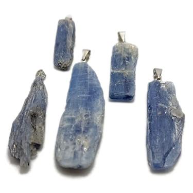 Imagem de Cianita Azul Bruta Pedra Espada de Miguel Cristal Pingente Cor:Azul