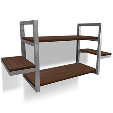 Imagem de Prateleira Dupla Cali Nicho De Parede Design Industrial Prata/Villandry