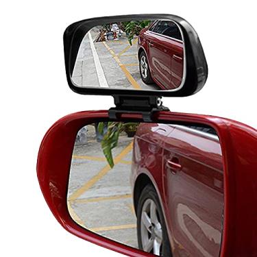 Imagem de Espelho para ponto-cego – 1 pacote ajustável de rotação de 360 graus para carro, convexo, amplo angular, clipe de pressão no espelho retrovisor lateral, universal para carros, caminhões, SUVs