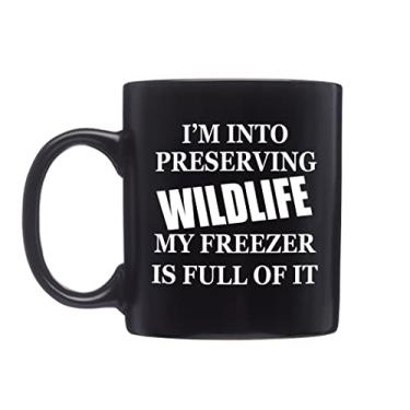 Imagem de Caneca de café engraçada caça preservando a vida selvagem caçador de cervos novidade copo presente para amigo caçador