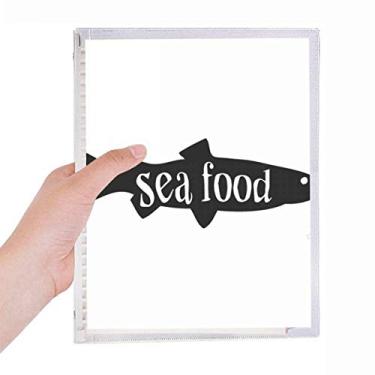 Imagem de Caderno com contorno de peixe de animal preto, diário de folhas soltas, recarregável, diário de papelaria