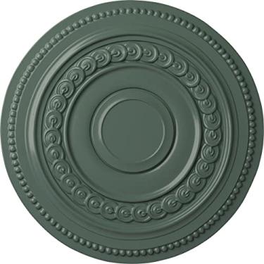 Imagem de Medalhão de teto Ekena Millwork CM18OLCBF Oldham, 45,72 cm de diâmetro x 3,81 cm de profundidade (serve em toldos de até 20,32 cm), explosão de nuvem pintada à mão