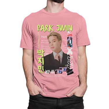 Imagem de Camiseta BTS Park Jimin Kpop Banda Cor:Rosa;Tamanho:GG