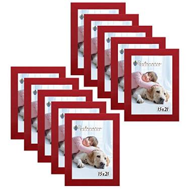 Imagem de Kit 10 Molduras Porta Retrato 15X21 Vermelho